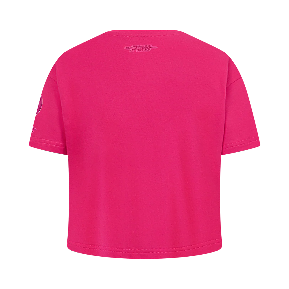 MLB NEW YORK YANKEES TRIPLE PINK BIG GIRLS SHORT SLEEVE BOXY TOP (BEETROOT PURPLE) - Image 3
