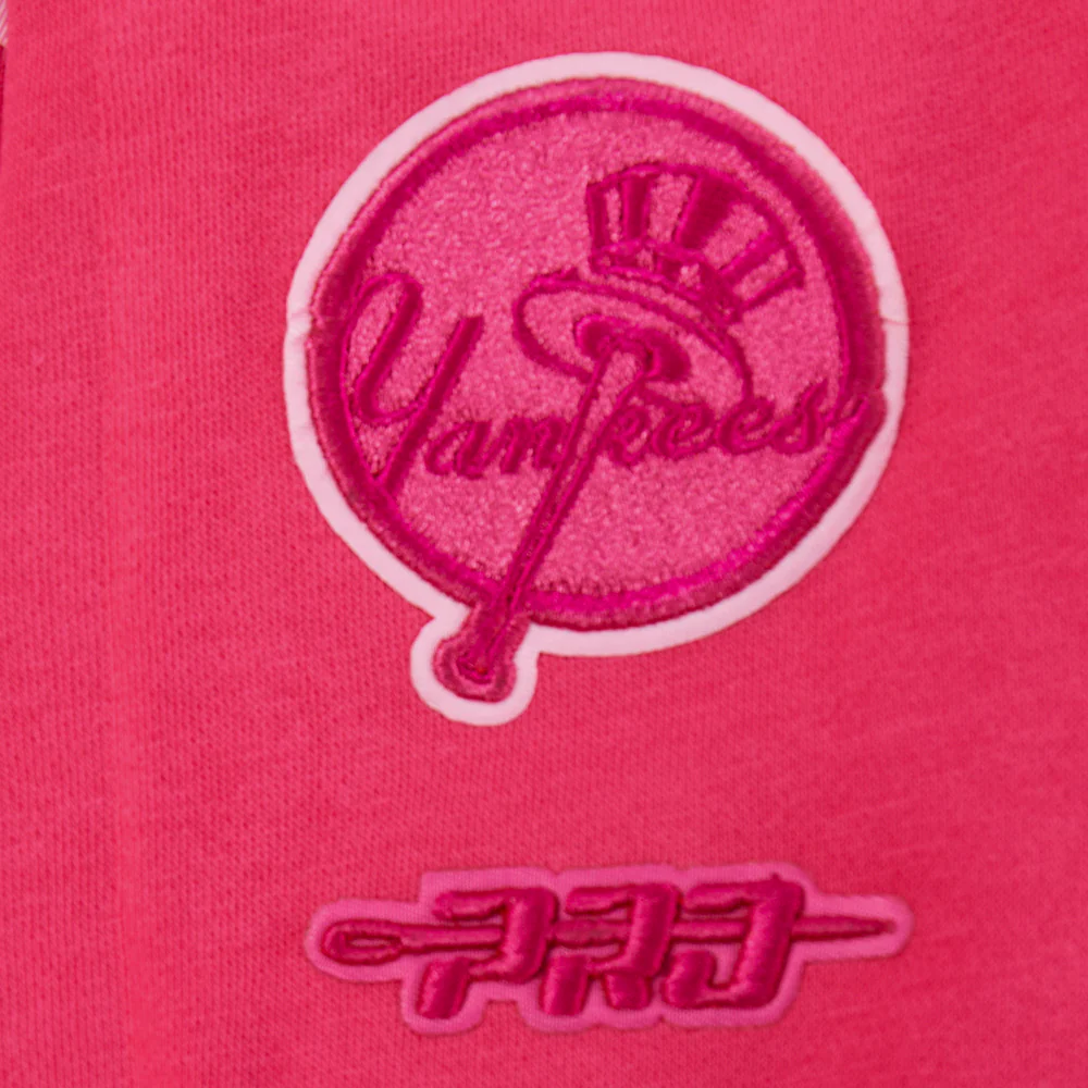 MLB NEW YORK YANKEES TRIPLE PINK BIG GIRLS FLEECE CREWNECK (BEETROOT PURPLE) - Image 6