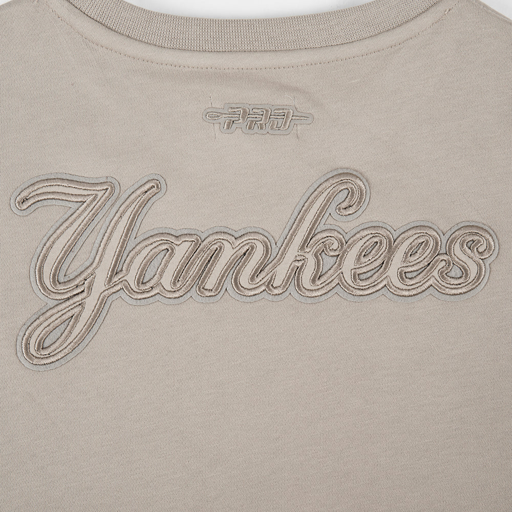 MLB NEW YORK YANKEES NEUTRAL BIG GIRLS FLEECE CREWNECK (TAUPE) - Image 7
