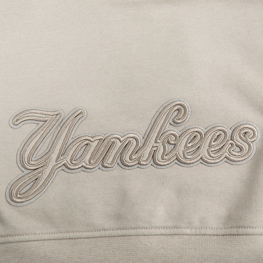 MLB NEW YORK YANKEES NEUTRAL BIG GIRLS FLEECE PULLOVER HOODIE (TAUPE) - Image 6