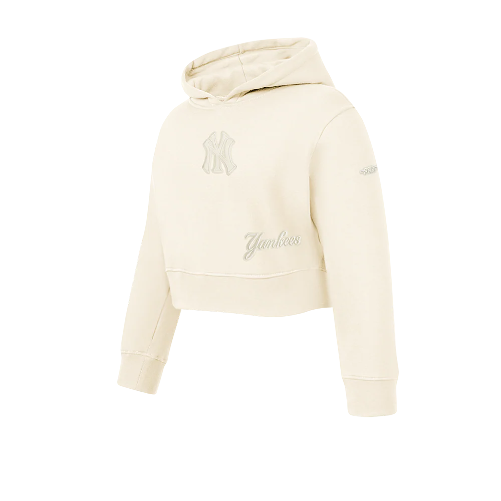MLB NEW YORK YANKEES NEUTRAL BIG GIRL'S  FLEECE PO HOODIE (EGGSHELL) - Image 3