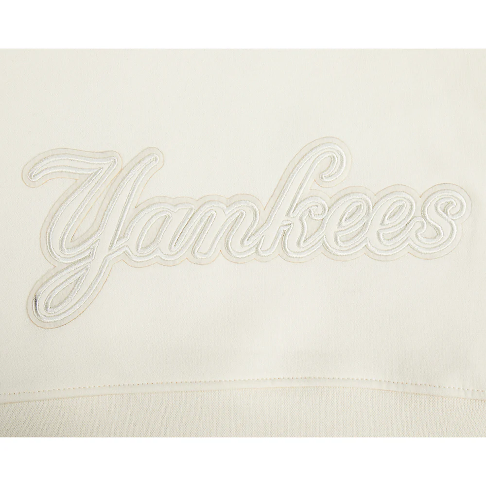 MLB NEW YORK YANKEES NEUTRAL BIG GIRL'S  FLEECE PO HOODIE (EGGSHELL) - Image 7