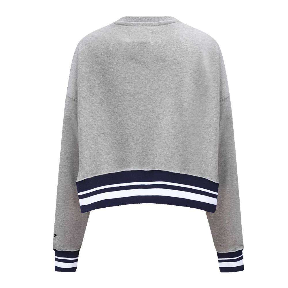 MLB NEW YORK YANKEES MASHUP WOMEN'S RIB CREWNECK (HEATHER GREY/MIDNIGHT NAVY) - Image 3