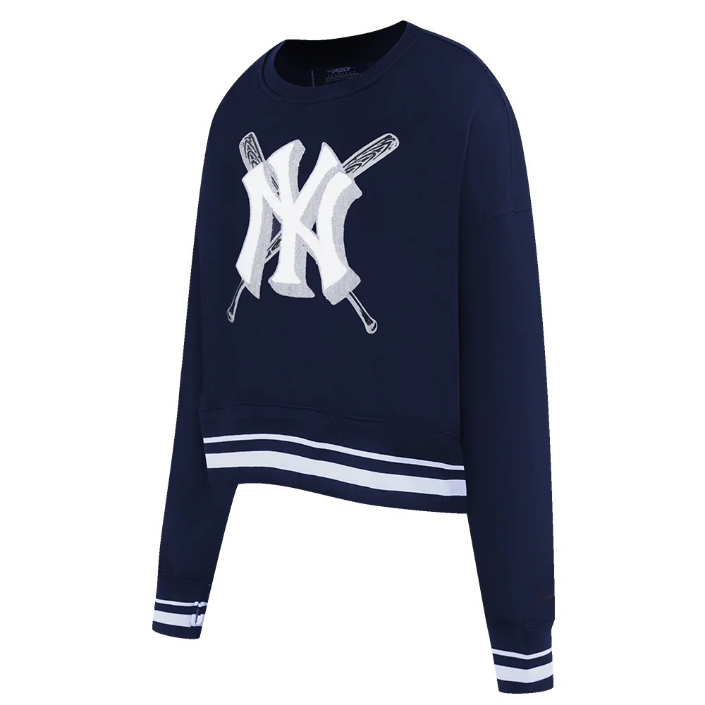 MLB NEW YORK YANKEES MASHUP WOMEN'S RIB CREWNECK (MIDNIGHT NAVY) - Image 2