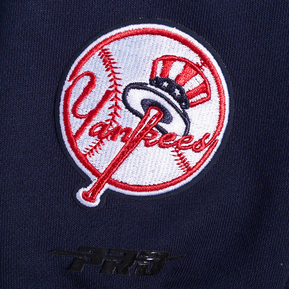 MLB NEW YORK YANKEES MASHUP WOMEN'S RIB CROPPED PULLOVER HOODIE (MIDNIGHT NAVY) - Image 6