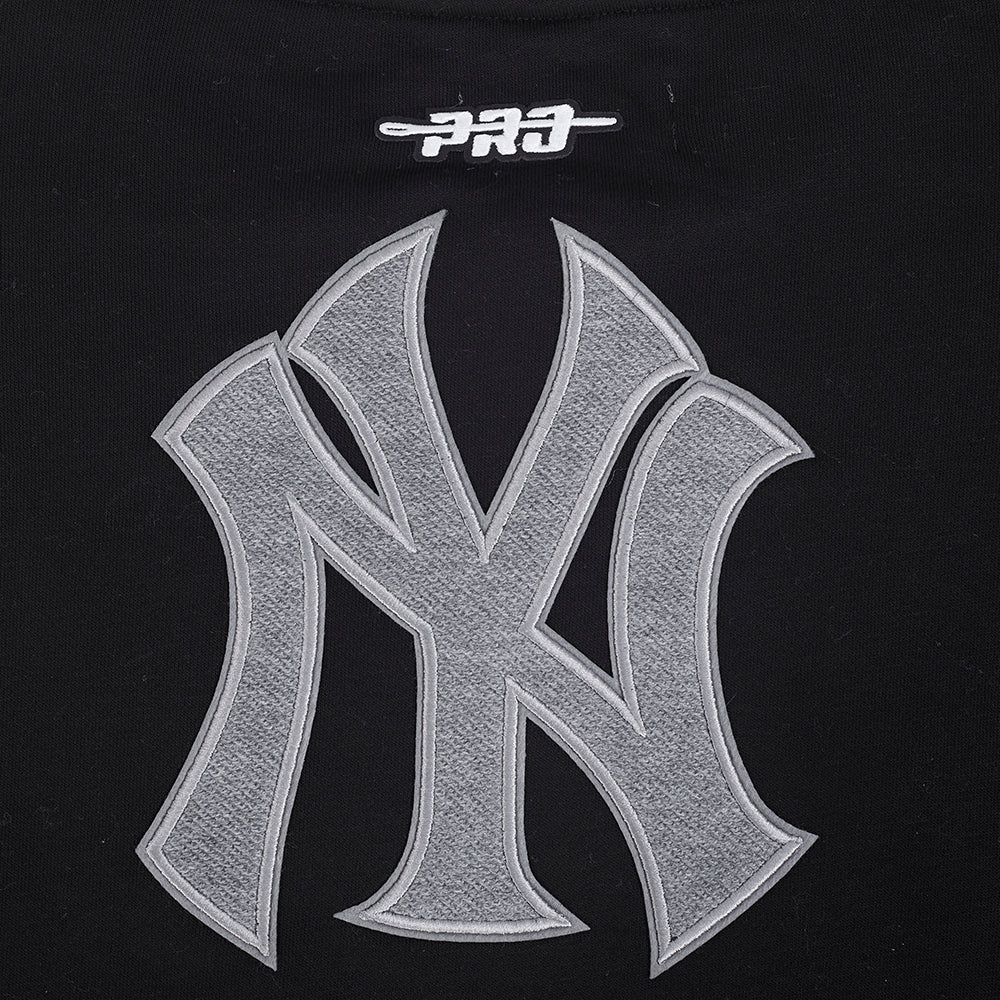 MLB NEW YORK YANKEES REVERSE FRENCH TERRY WOMEN'S FLEECE CREWNECK (BLACK) - Image 8