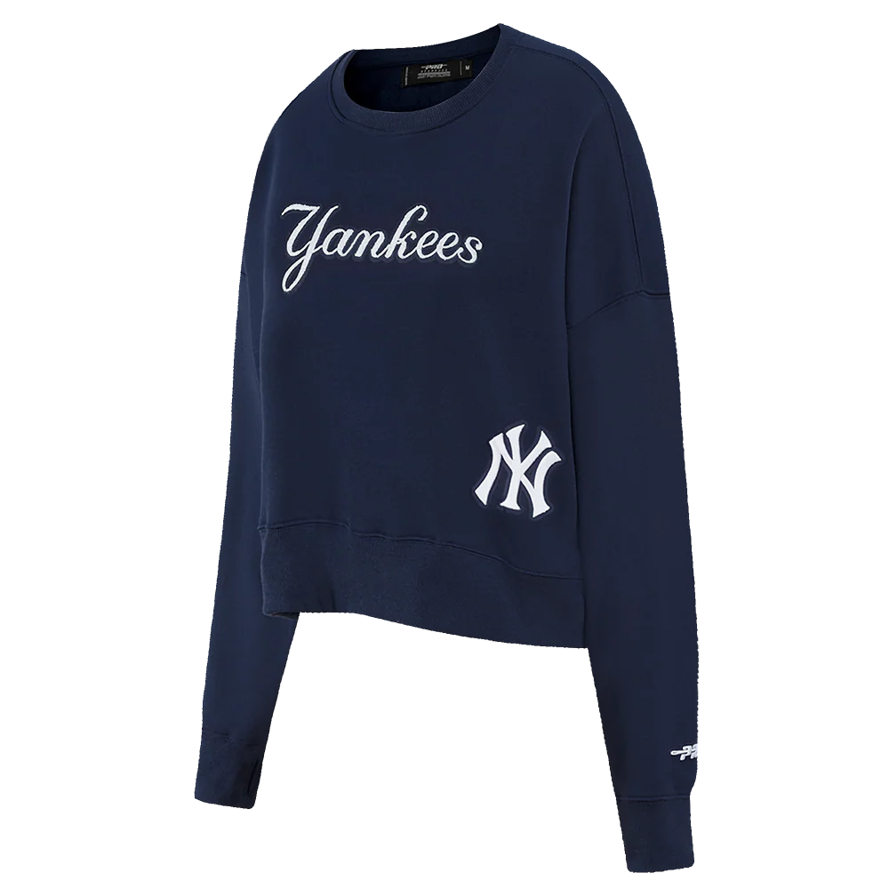 MLB NEW YORK YANKEES GAME DAY CLASSICS WOMEN'S DOUBLE KNIT CREWNECK (MIDNIGHT NAVY) - Image 4