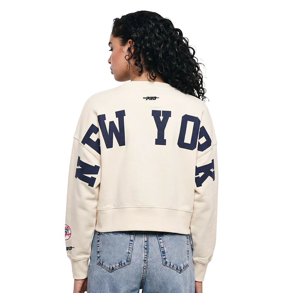MLB NEW YORK YANKEES WINGSPAN WOMEN'S FLC CREWNECK (EGGSHELL)