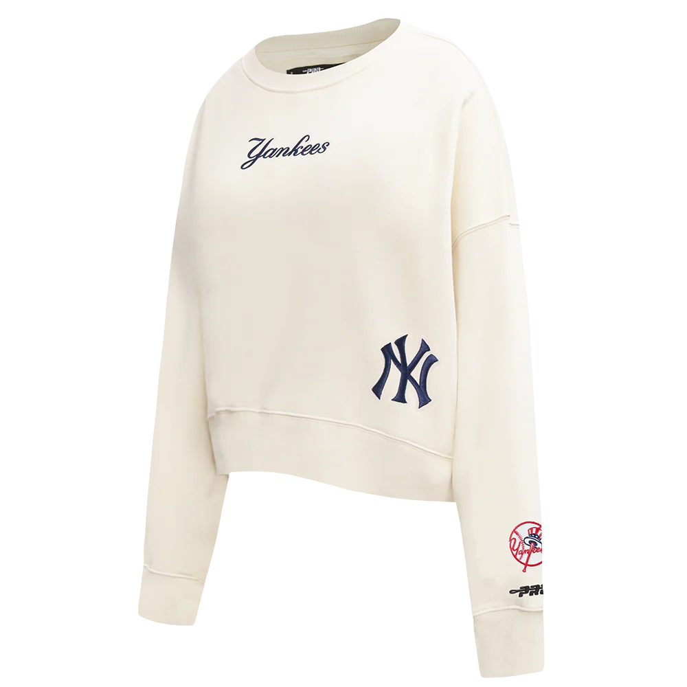 MLB NEW YORK YANKEES WINGSPAN WOMEN'S FLC CREWNECK (EGGSHELL) - Image 3