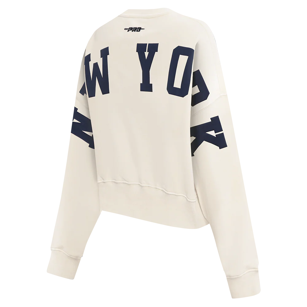 MLB NEW YORK YANKEES WINGSPAN WOMEN'S FLC CREWNECK (EGGSHELL) - Image 4