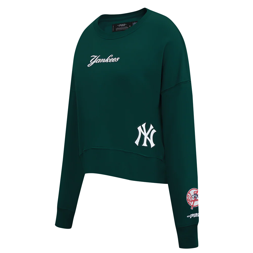 MLB NEW YORK YANKEES WINGSPAN WOMEN'S FLC CREWNECK (FOREST GREEN) - Image 2