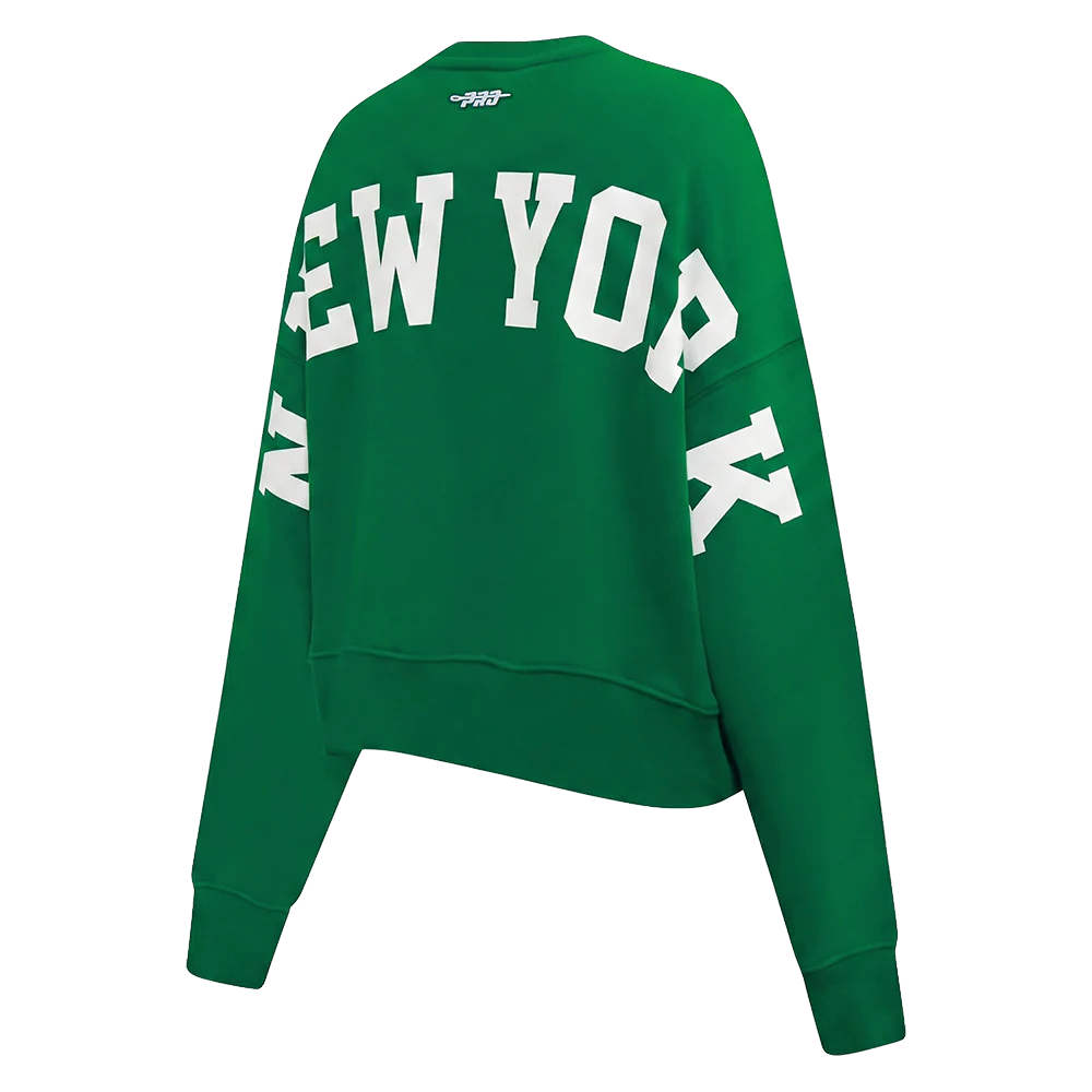 MLB NEW YORK YANKEES WINGSPAN WOMEN'S FLC CREWNECK (KELLY GREEN) - Image 4