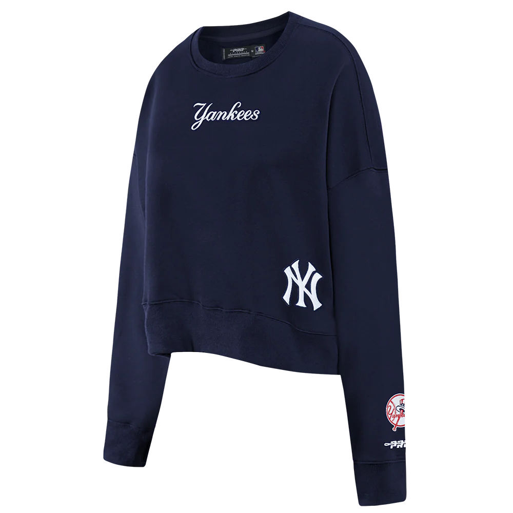 MLB NEW YORK YANKEES WINGSPAN WOMEN'S FLC CREWNECK (MIDNIGHT NAVY) - Image 3
