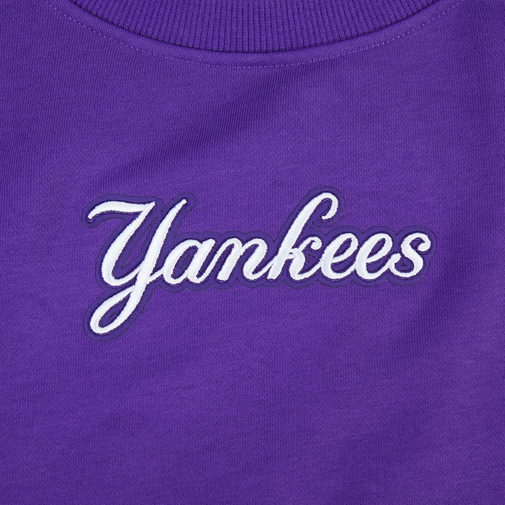 MLB NEW YORK YANKEES WINGSPAN WOMEN'S FLC CREWNECK (PURPLE) - Image 5