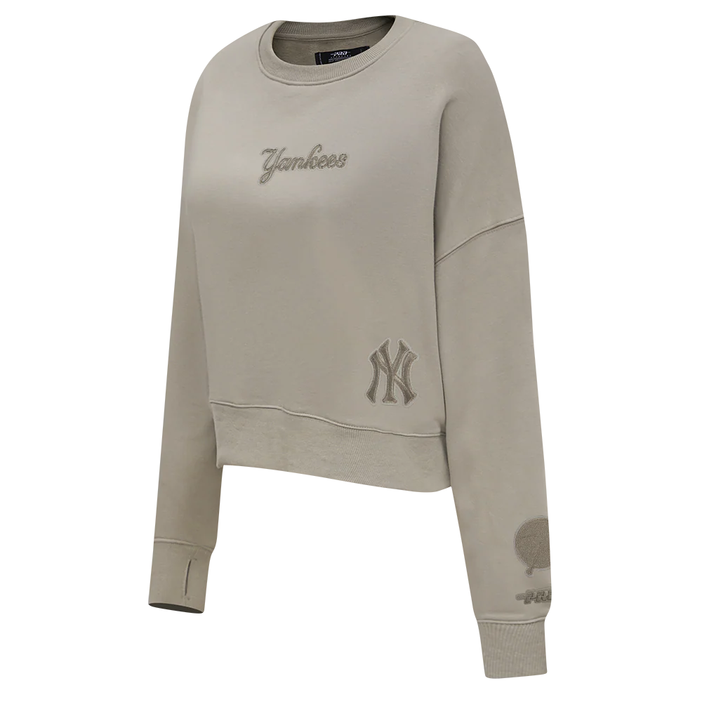 MLB NEW YORK YANKEES WINGSPAN WOMEN'S FLC CREWNECK (TAUPE) - Image 3
