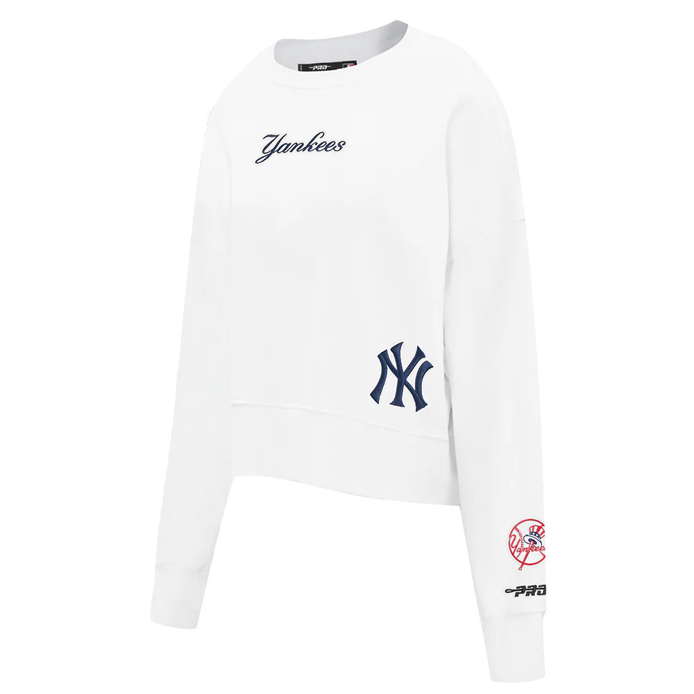 MLB NEW YORK YANKEES WINGSPAN WOMEN'S FLC CREWNECK (WHITE) - Image 3