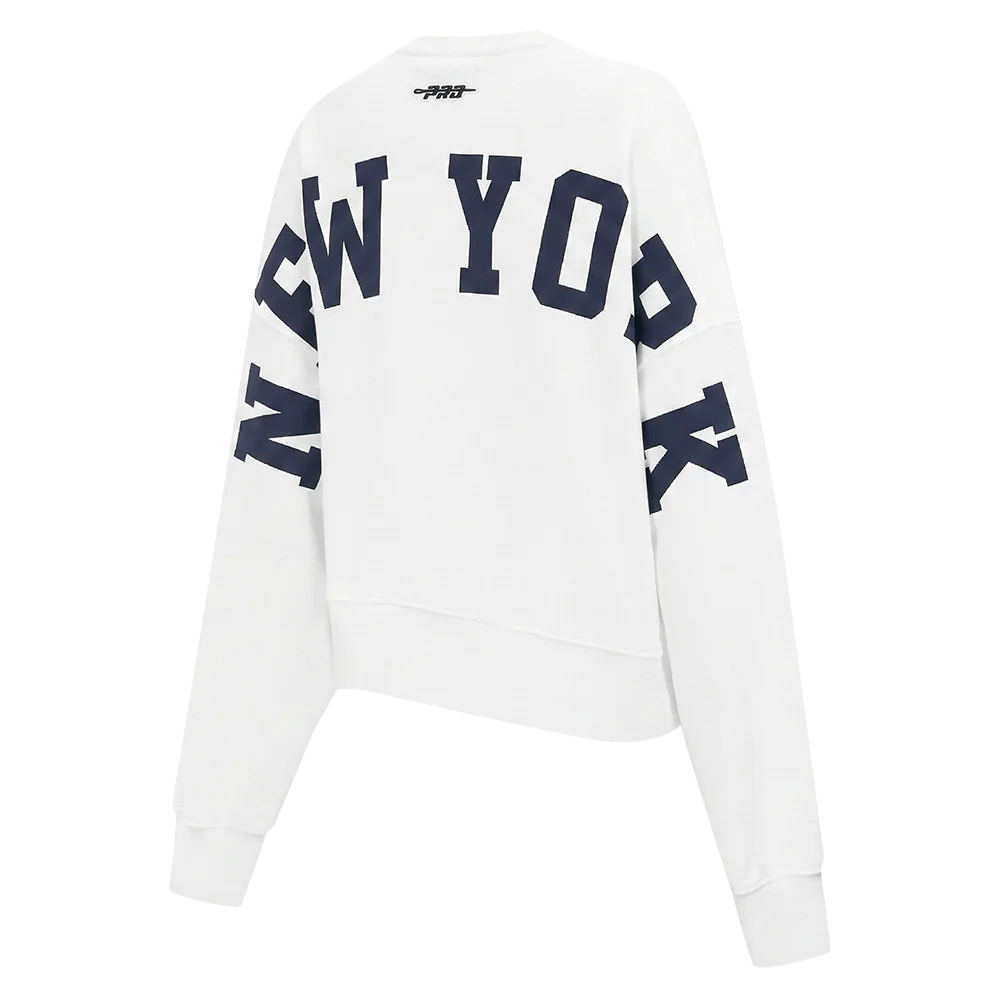 MLB NEW YORK YANKEES WINGSPAN WOMEN'S FLC CREWNECK (WHITE) - Image 4