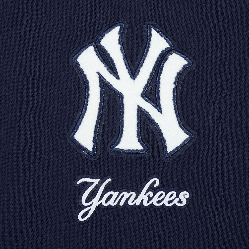 MLB NEW YORK YANKEES CLASSIC CHENILLE WOMEN'S FLC CROPPED PO HOODIE (MIDNIGHT NAVY) - Image 5