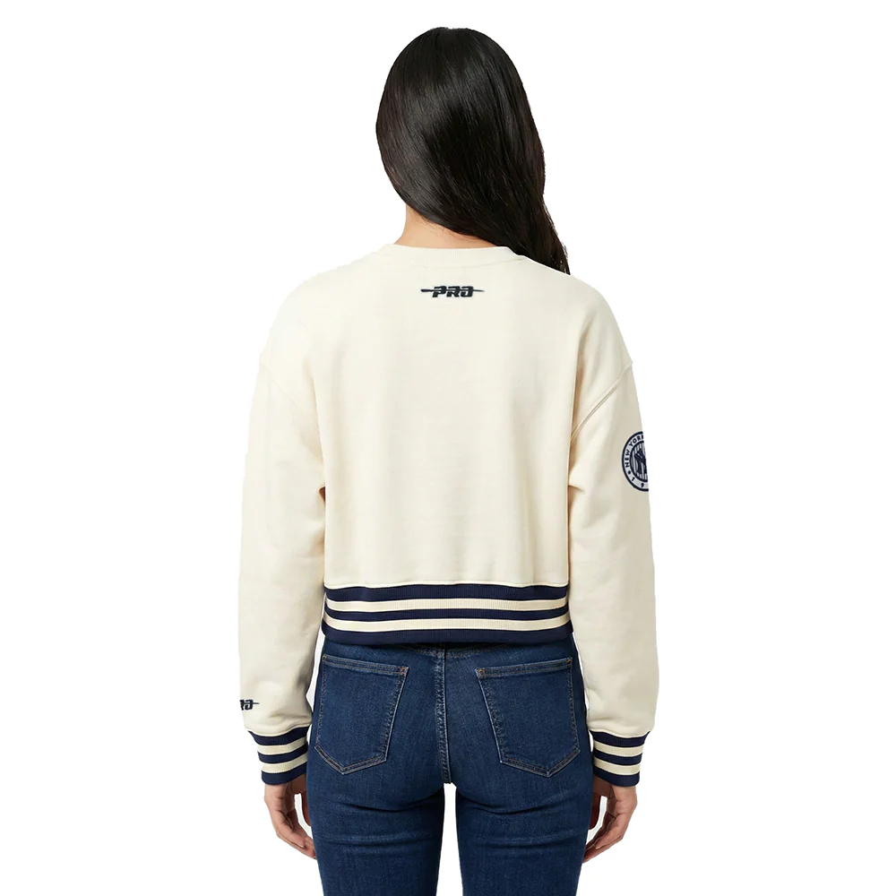 MLB NEW YORK YANKEES RETRO CLASSICS WOMEN'S CREWNECK SWEATSHIRT (EGGSHELL/ MIDNIGHT NAVY) - Image 2