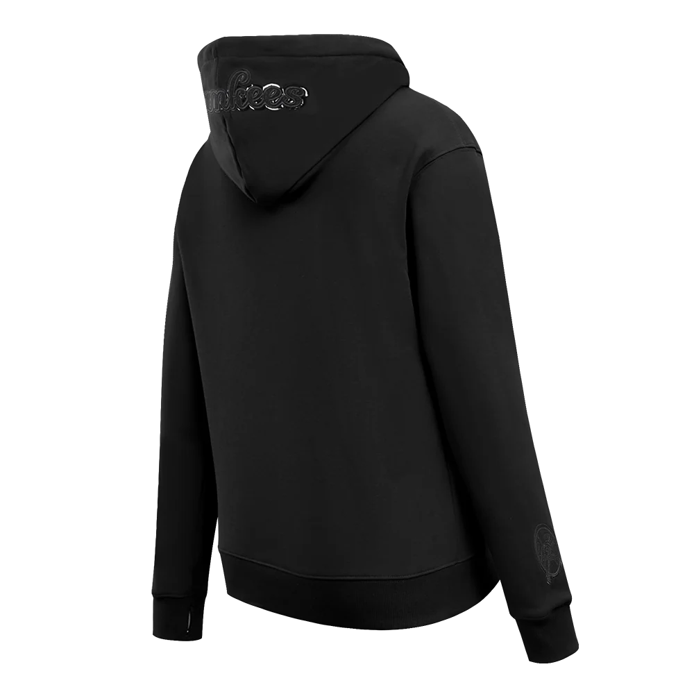 MLB NEW YORK YANKEES TRIPLE BLACK WOMEN'S FLEECE PULLOVER HOODIE (TRIPLE BLACK WOMEN'S) - Image 4