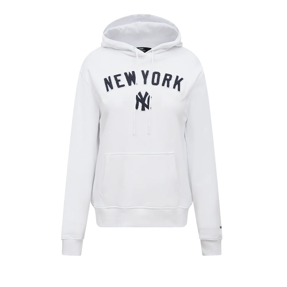 MLB NEW YORK YANKEES CLASSIC WOMEN'S PULLOVER HOODIE (WHITE)