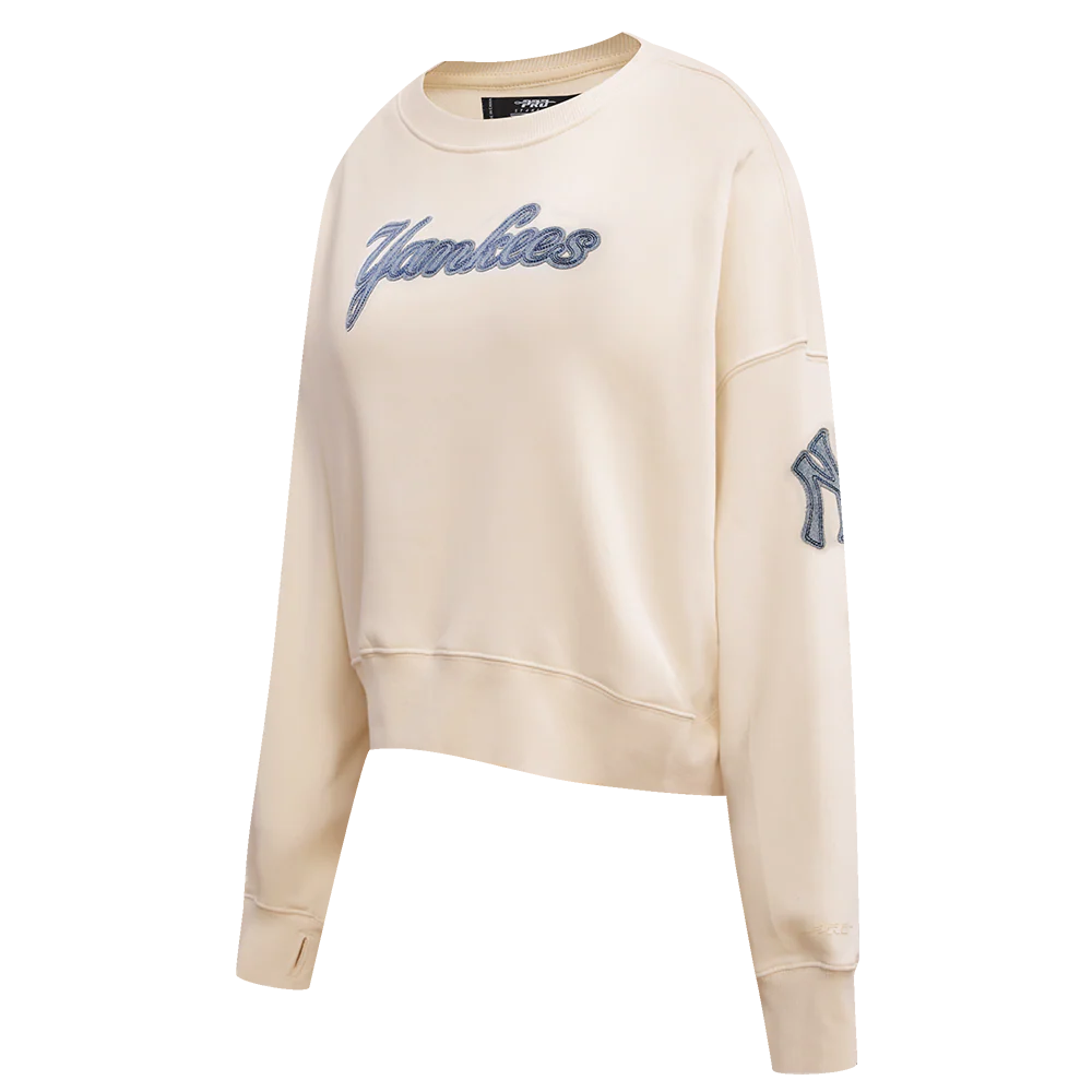 MLB NEW YORK YANKEES VARSITY BLUES WOMEN'S CREWNECK (LINEN) - Image 2