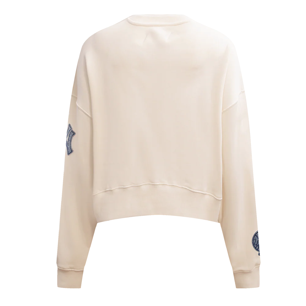 MLB NEW YORK YANKEES VARSITY BLUES WOMEN'S CREWNECK (LINEN) - Image 3