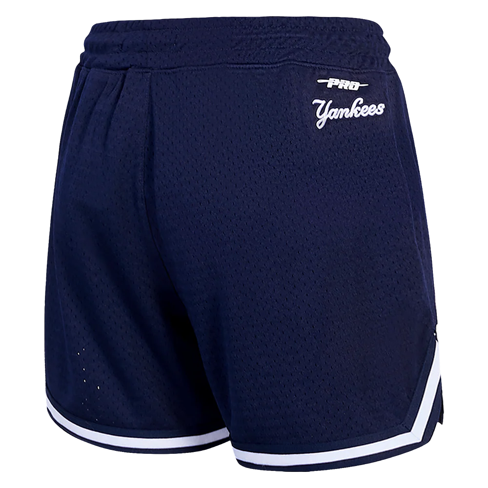 MLB NEW YORK YANKEES SCRIPT TAIL WOMEN'S MESH TAPE SHORT (MIDNIGHT NAVY) - Image 3