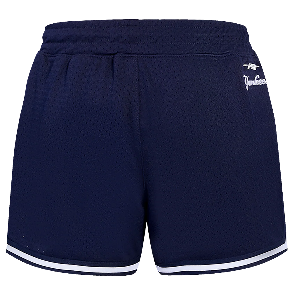 MLB NEW YORK YANKEES SCRIPT TAIL WOMEN'S MESH TAPE SHORT (MIDNIGHT NAVY) - Image 4
