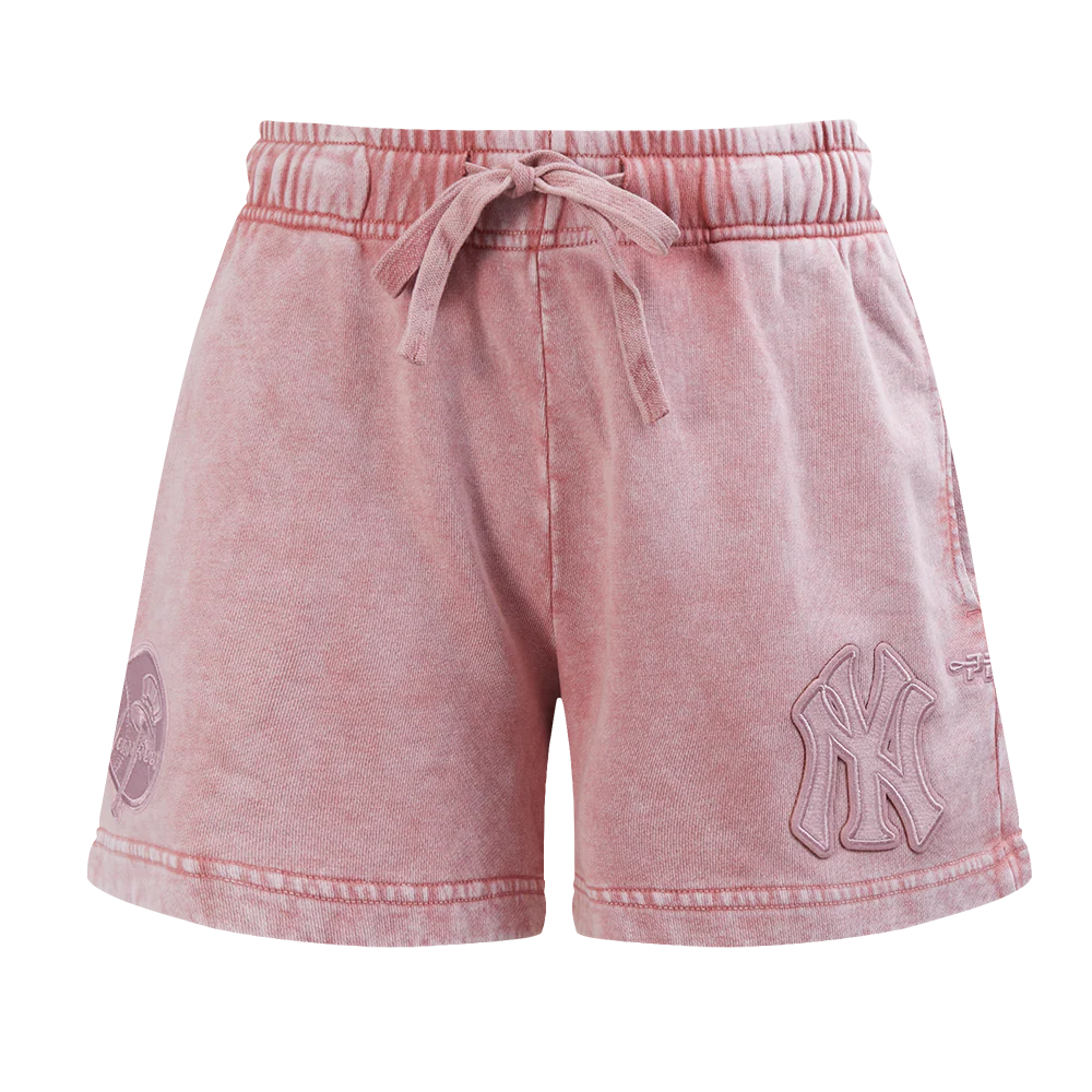 MLB NEW YORK YANKEES WASHED CLASSIC WOMEN'S ENZYME WASH FT SHORT (WASHED MAUVE) - Image 2