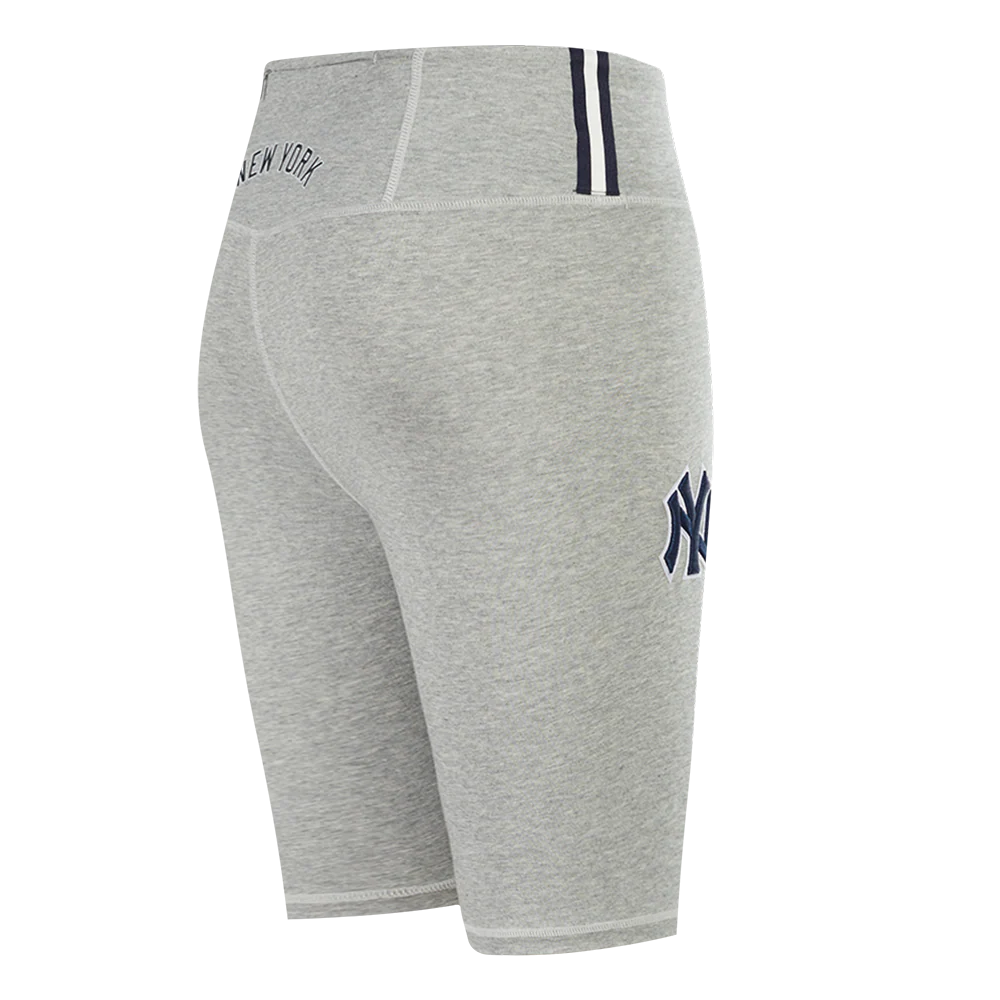 MLB NEW YORK YANKEES CLASSIC WOMEN'S COTTON BIKE SHORT (HEATHER GREY) - Image 3