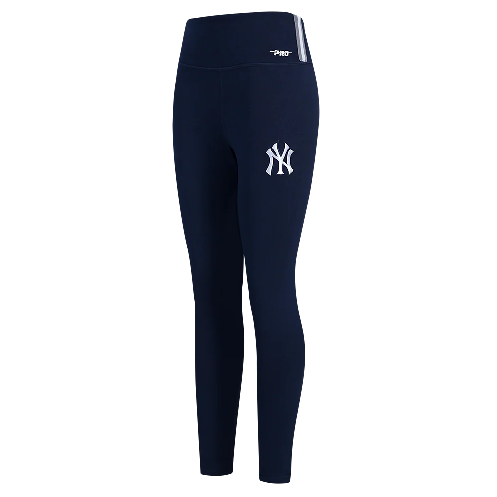 MLB NEW YORK YANKEES SCRIPT TAIL WOMEN'S HIGH WAIST JERSEY LEGGING (MIDNIGHT NAVY)