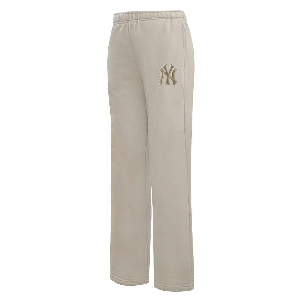 MLB NEW YORK YANKEES WINGSPAN WOMEN'S STRAIGHT LEG SWEATPANT (TAUPE) - Image 4