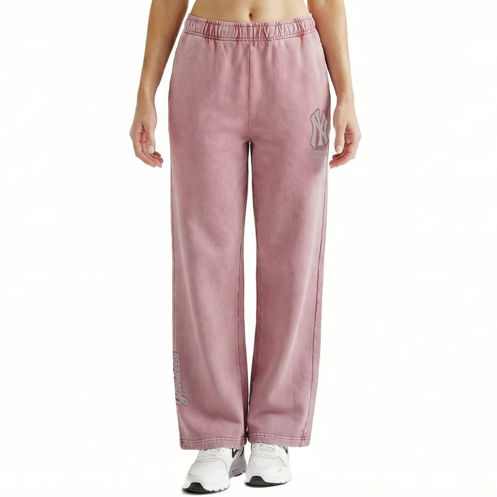 MLB NEW YORK YANKEES WASHED CLASSIC WOMEN'S ENZYME WASH FT STRAIGHT LE (WASHED MAUVE)