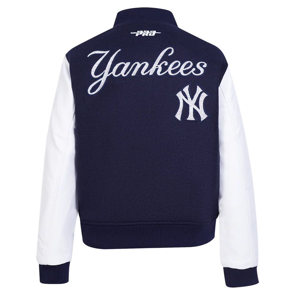 MLB NEW YORK YANKEES GAME DAY CLASSICS WOMEN'S WOOL VARSITY JACKET (MIDNIGHT NAVY/WHITE) - Image 5
