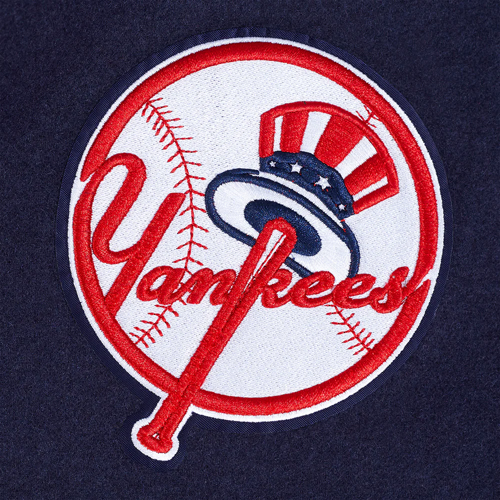 MLB NEW YORK YANKEES GAME DAY CLASSICS WOMEN'S WOOL VARSITY JACKET (MIDNIGHT NAVY/WHITE) - Image 8