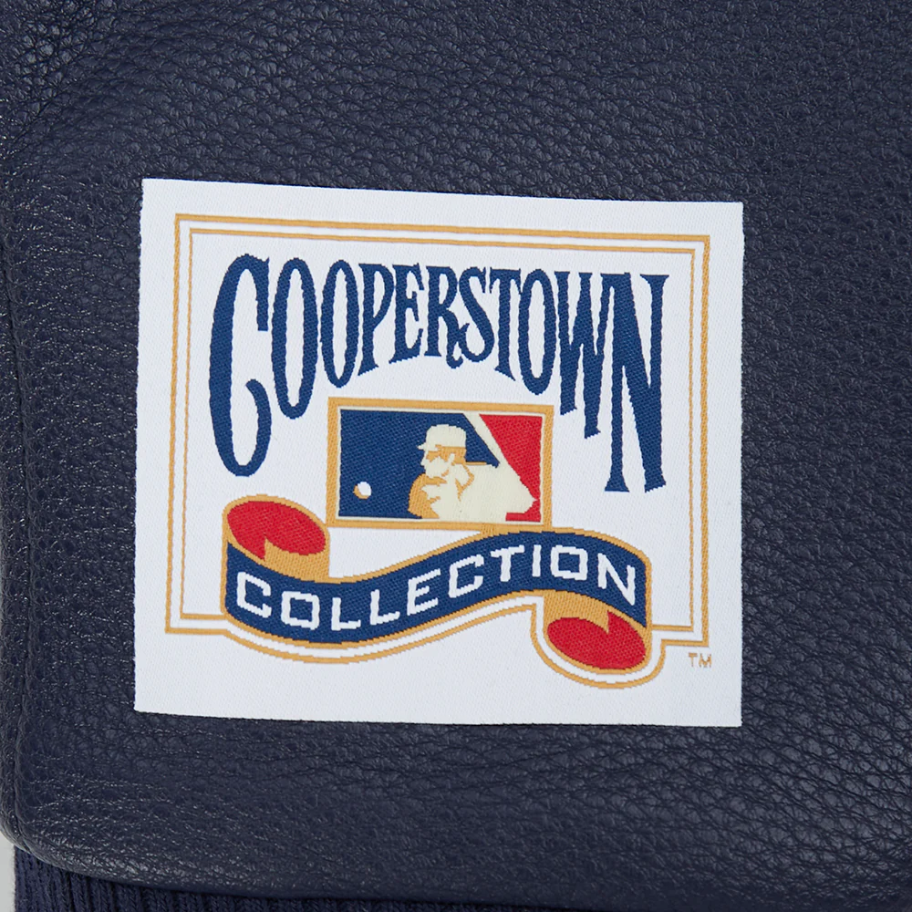 MLB NEW YORK YANKEES BEST OF WOMEN'S CROPPED RIB WOOL VARSITY JACKET (EGGSHELL/ MIDNIGHT NAVY) - Image 10