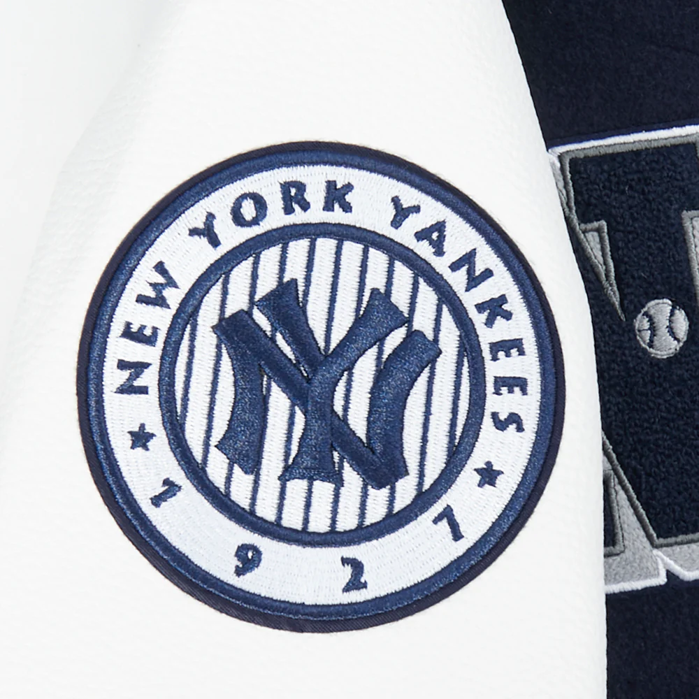 MLB NEW YORK YANKEES BEST OF WOMEN'S CROPPED RIB WOOL VARSITY JACKET (MIDNIGHT NAVY/WHITE) - Image 11