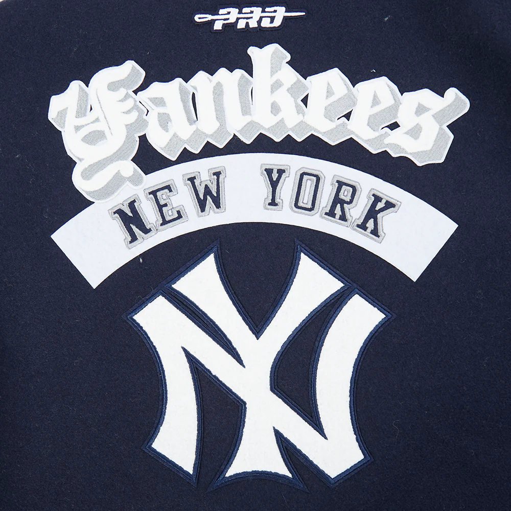 MLB NEW YORK YANKEES BEST OF WOMEN'S CROPPED RIB WOOL VARSITY JACKET (MIDNIGHT NAVY/WHITE) - Image 14