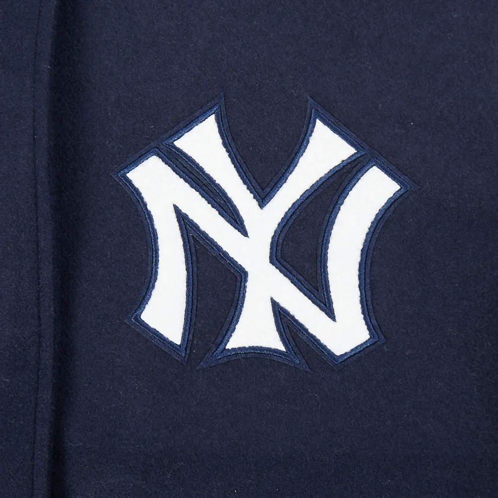 MLB NEW YORK YANKEES BEST OF WOMEN'S CROPPED RIB WOOL VARSITY JACKET (MIDNIGHT NAVY/WHITE) - Image 8