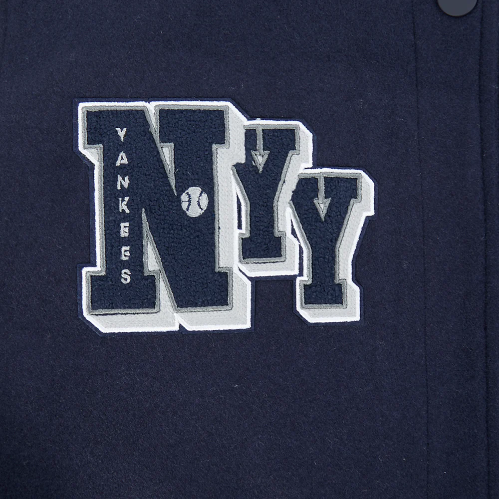 MLB NEW YORK YANKEES BEST OF WOMEN'S CROPPED RIB WOOL VARSITY JACKET (MIDNIGHT NAVY/WHITE) - Image 9