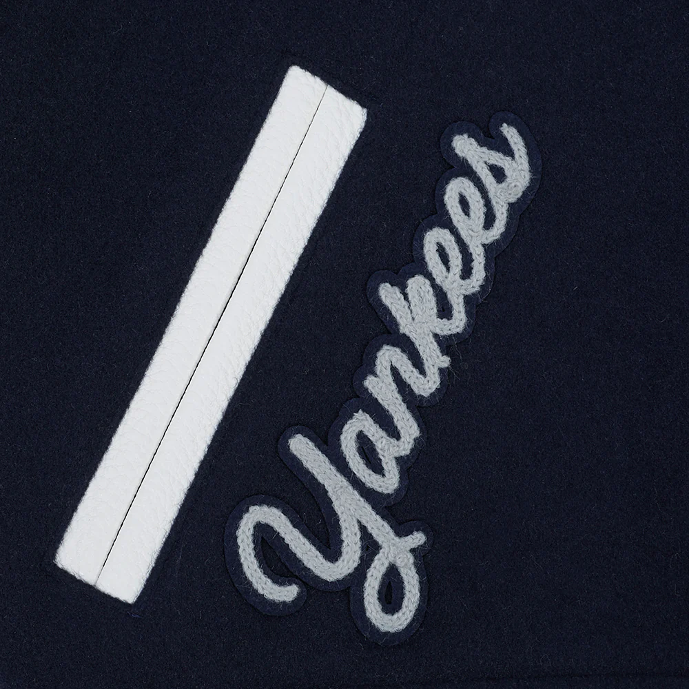 MLB NEW YORK YANKEES LEGACY WOMEN'S CROPPED RIB WOOL VARSITY JACKET (MIDNIGHT NAVY/WHITE) - Image 6