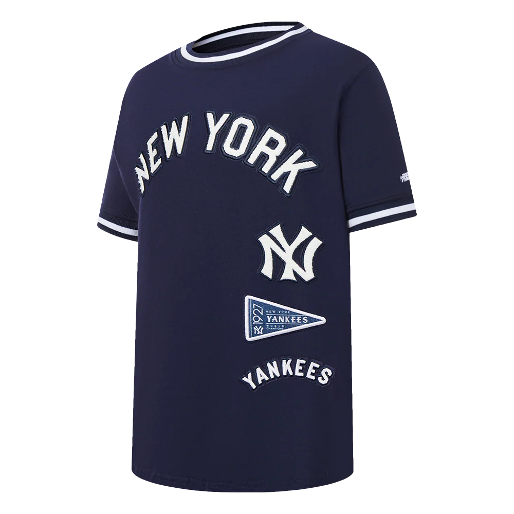MLB NEW YORK YANKEES RETRO CLASSIC LITTLE BOYS SHORT SLEEVE STRIPED RIB TOP (MIDNIGHT NAVY) - Image 2