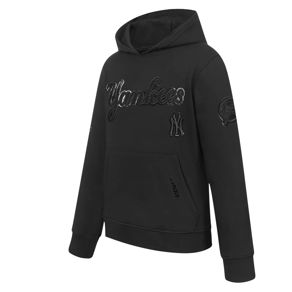 MLB NEW YORK YANKEES TRIPLE BLACK LITTLE BOYS FLEECE PULLOVER HOODIE (BLACK) - Image 2