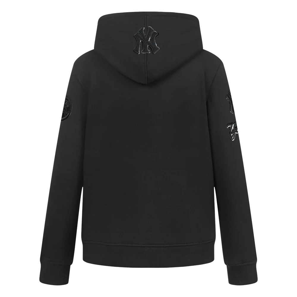 MLB NEW YORK YANKEES TRIPLE BLACK LITTLE BOYS FLEECE PULLOVER HOODIE (BLACK) - Image 3