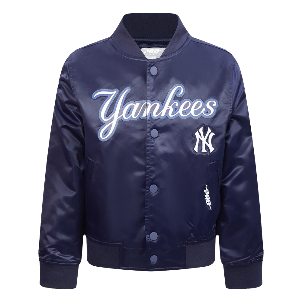 MLB NEW YORK YANKEES CLASSIC LITTLE BOYS SATIN JACKET (MIDNIGHT NAVY)