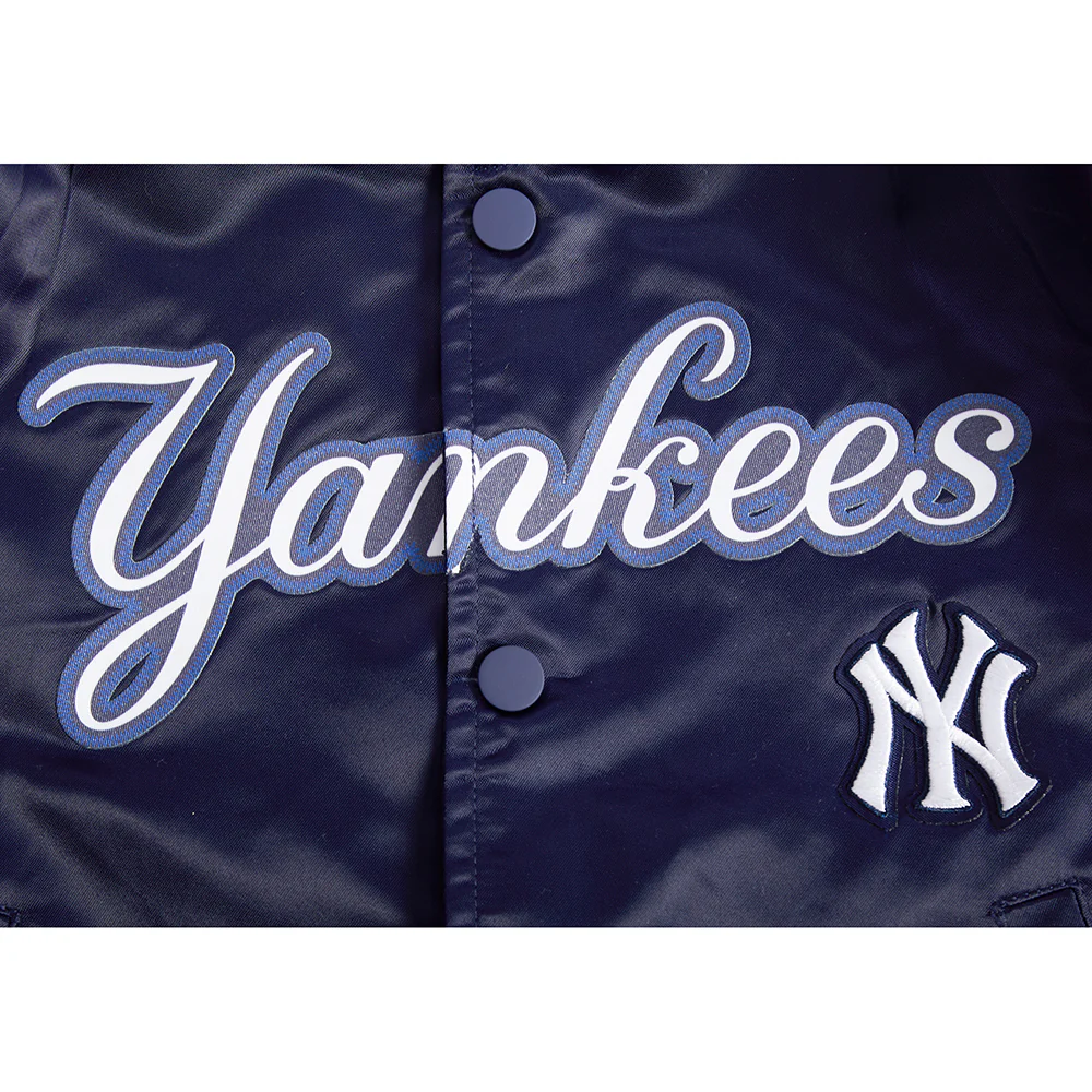 MLB NEW YORK YANKEES CLASSIC LITTLE BOYS SATIN JACKET (MIDNIGHT NAVY) - Image 8