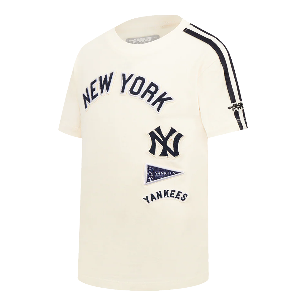 MLB NEW YORK YANKEES RETRO CLASSIC TODDLER BOYS SHORT SLEEVE TAPING TOP (EGGSHELL/ MIDNIGHT NAVY) - Image 2