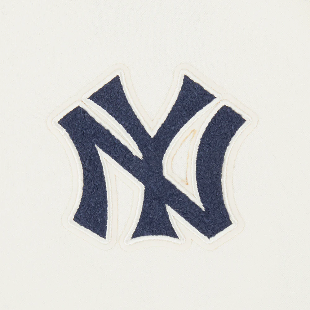 MLB NEW YORK YANKEES RETRO CLASSIC TODDLER BOYS RIB FLEECE PULLOVER HOODIE (EGGSHELL/ MIDNIGHT NAVY) - Image 5