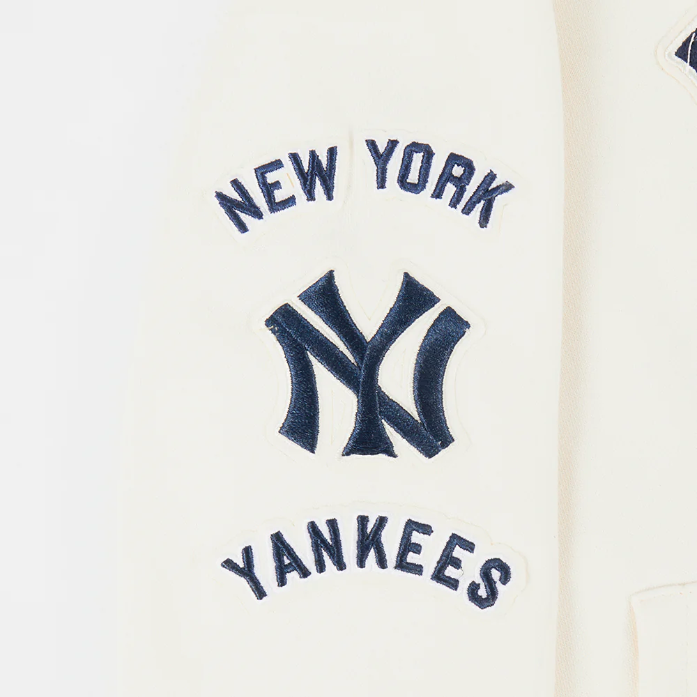 MLB NEW YORK YANKEES RETRO CLASSIC TODDLER BOYS RIB FLEECE PULLOVER HOODIE (EGGSHELL/ MIDNIGHT NAVY) - Image 7
